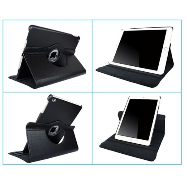 Coque - Phonillico - iPad 2/3/4 - Rigid 360° - Multi-positioner - Elastisk Svart