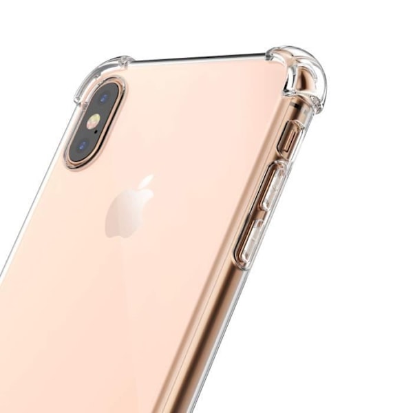 Stødsikker cover - Phonillico® - iPhone X / XS - Blød silikone - 2 hærdede glas - Forstærket beskyttelse Transparent