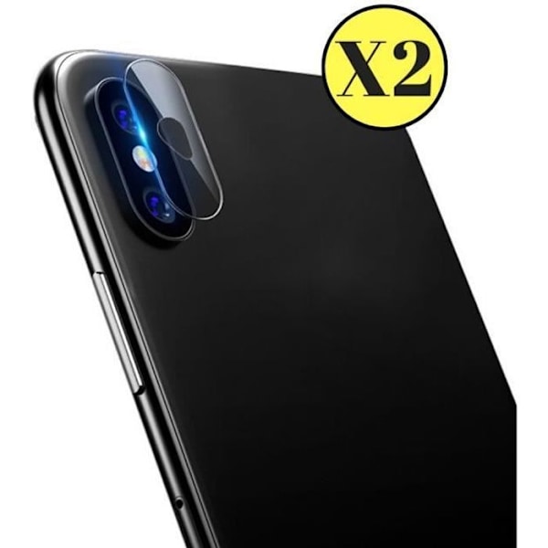 2 kpl Temperoidut Suojalasit Kameralle Apple iPhone X - iPhone XS - iPhone XS MAX - Suojakalvo Kameran Linssille Transparent med svart kant