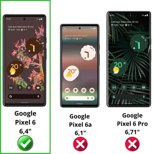 Coque Google Pixel 6 - Pehmeä, ultraohut, TPU-silikonigeeli, läpinäkyvä suoja Phonillico® Transparent