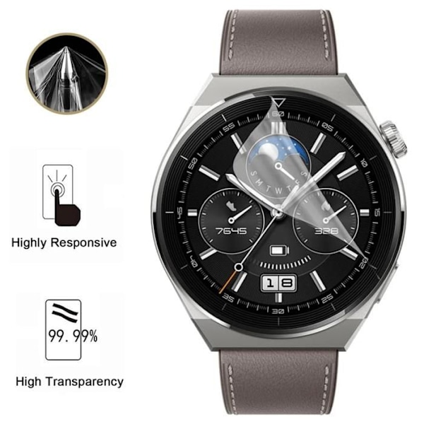 Skærmbeskyttelse til Huawei GT3 - 42mm [Pakke 6] Ultra Tyndt Beskyttelsesfilm i Plast Phonillico Transparent