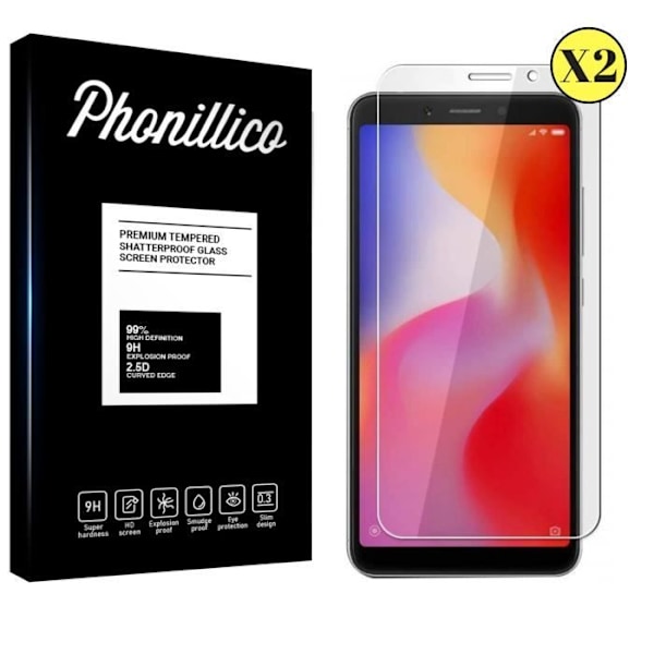Skärmskyddsfilm - Phonillico® - Xiaomi REDMI 6 - Pack med 2 - Ultra resistent - Repellerande