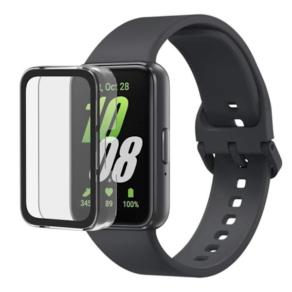 Samsung Galaxy Fit 3 Kompatibelt Klockfodral - Hårt Skyddsfodral Transparent Härdat Glas Skärmskydd Transparent