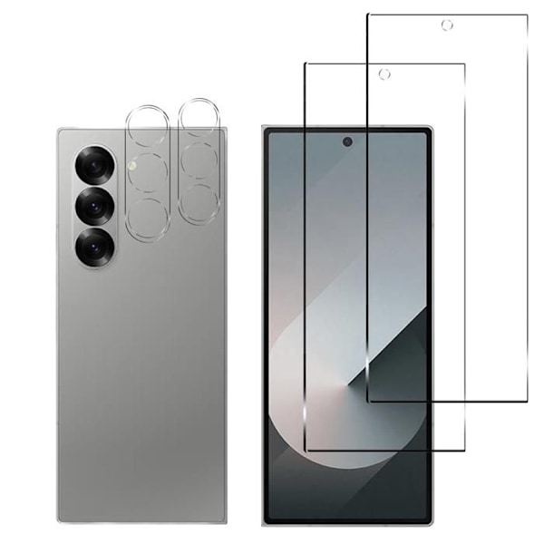 Elokuvan lasisuojaus - Phonillico® - Samsung Galaxy Z FOLD 6 - Pakkaus 2 - Karkaistu lasi - Naarmunkestävä Transparent
