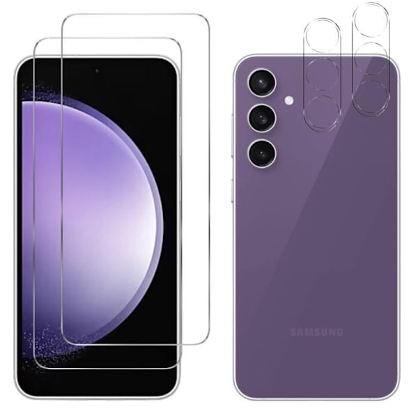 Härdat Glas för Samsung Galaxy S23 FE och Kameraskydd [Pack 2] Skyddsglas Phonillico® Transparent