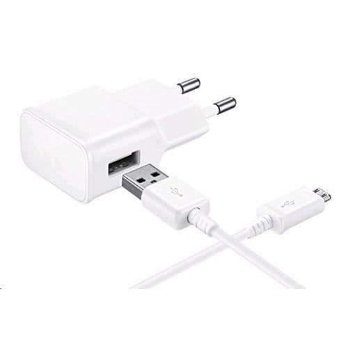 [Kompatibel Samsung Galaxy NOTE 1 - NOTE 2 - NOTE 3LITE - NOTE 4] USB-kabel 1 Meter + Hvid vægoplader [Phonillico®] Vit