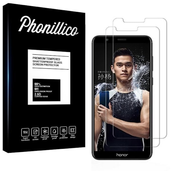 Skärmskyddsfilm - Phonillico® - Huawei HONOR 7X - Paket med 2 - Härdat glas - Repistent