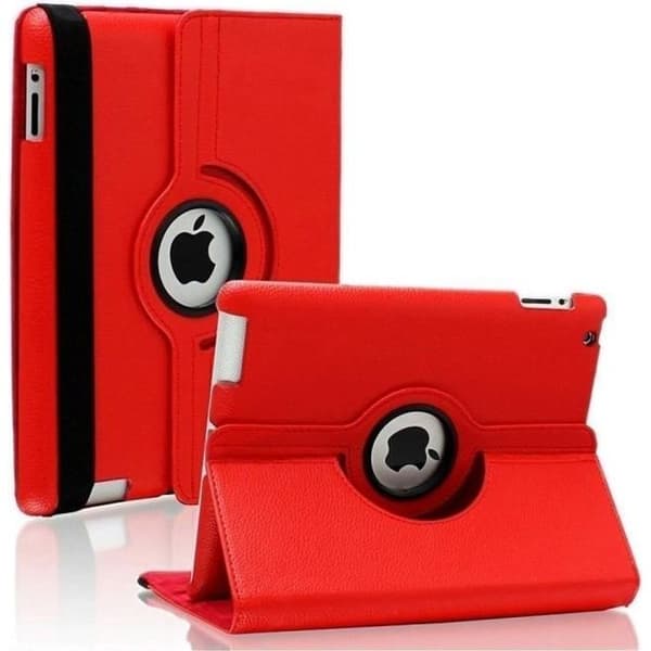 Coque Rotative 360 Rød til Apple iPad 6. generation - 5. generation - Etui Beskyttelse med Elastisk Lukning Phonillico® Röd