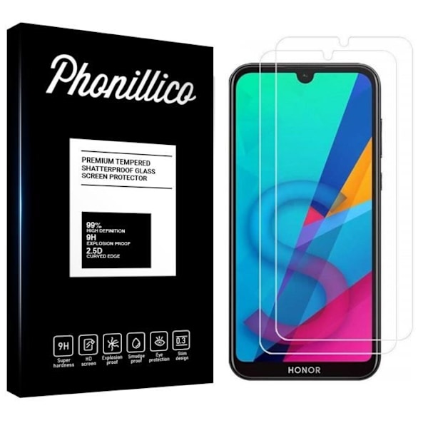 Karkaistu lasi Huawei HONOR 8S:lle [Pakkaus 2] Avoin suojakalvo Phonillico®