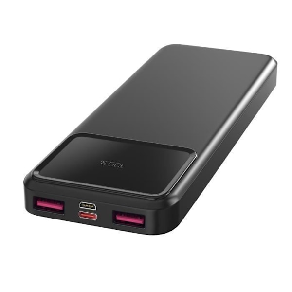 Batteri extern 20000mAh USB USB-C micro-USB Snabbladdning LED-skärm Phonillico® Svart