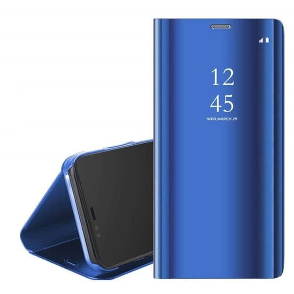 Coque Rabat Miroir Blå til Samsung Galaxy A40 - Coque Housse Etui Case Beskyttelse Clear View [Phonillico®] Blå