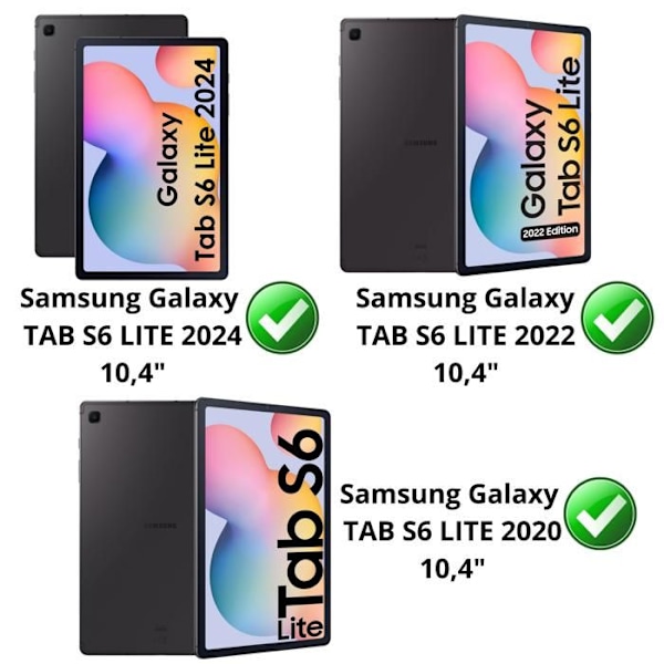 Cover til Samsung Galaxy Tab S6 Lite 2020 2022 2024 - Sort etui med fuld beskyttelse og flere positioner Phonillico Svart