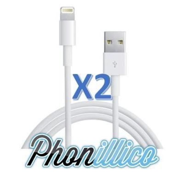 Sæt af 2 USB-opladerkabler kompatible med iPhone 5