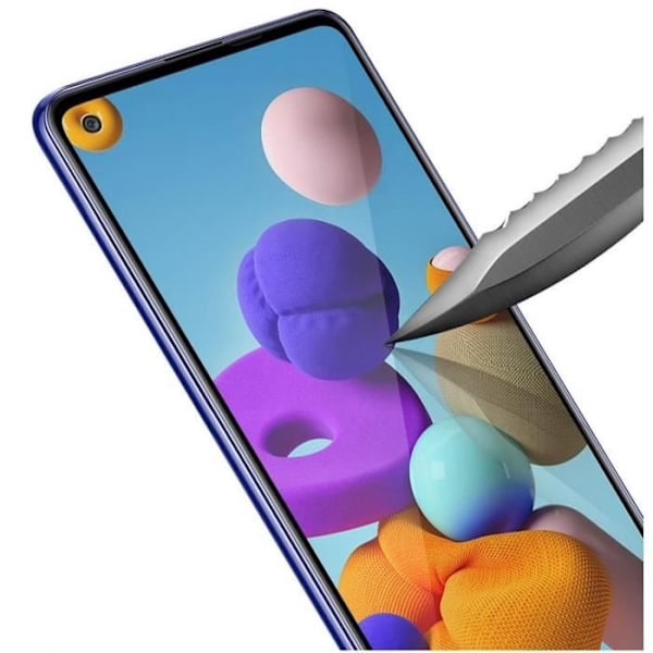Hærdet Glas - Phonillico - Samsung Galaxy A21S - Pakke med 2 - Transparent - Sort Kant Transparent, svart