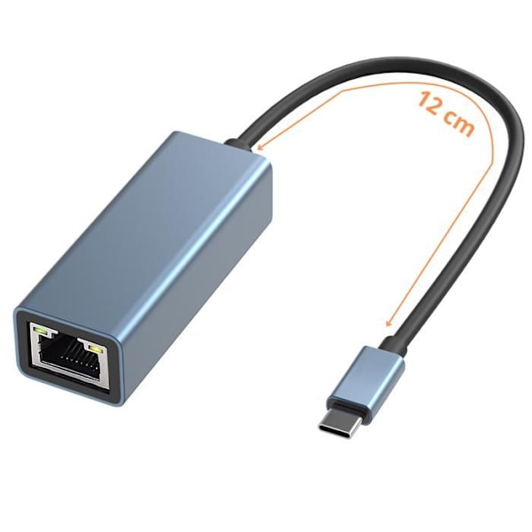 USB-C - Ethernet - Mukautin - Ei määritelty - Rj45 - 1000 Mbps - Yhteensopiva Windows/Mac/Linux - Verkkokaapeli