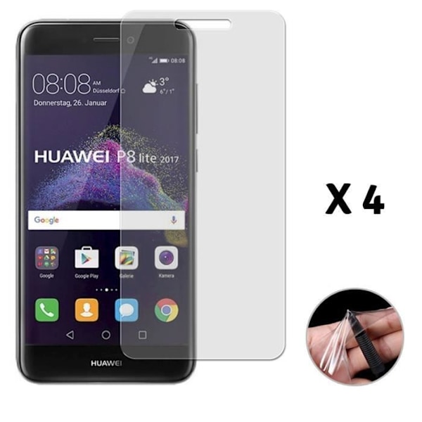 Skærmbeskyttelsesfilm - Phonillico® - Huawei P8 LITE 2017 - Pakke med 4 - Premium plast - Ultra holdbar