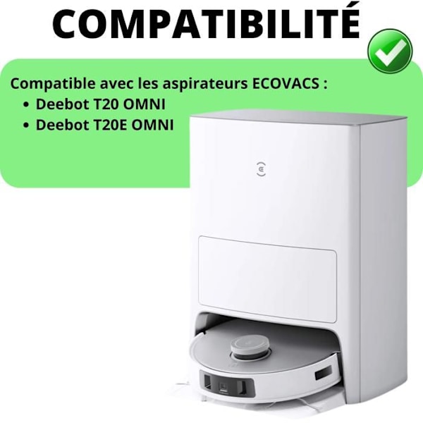 Pack tarvikkeet - Phonillico® - Ecovacs Deebot T20 Omni - 6 pölysäkkiä - 1 suodatinrulla - 2 suodatinta