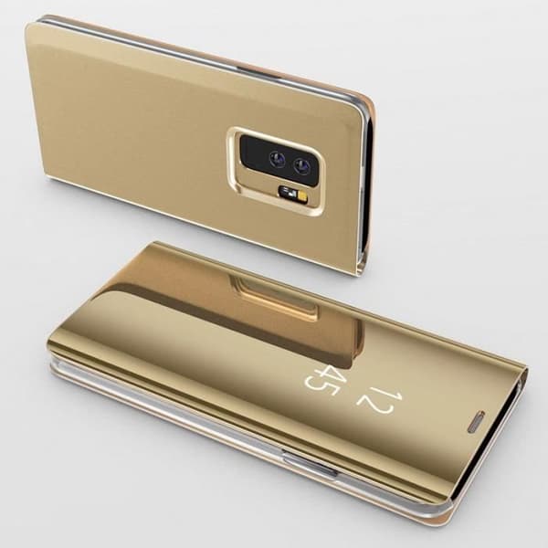 Coque til Samsung Galaxy S10 - Hætte Etui Klap Spejl Guld Beskyttelse Clear View [Phonillico® Guld