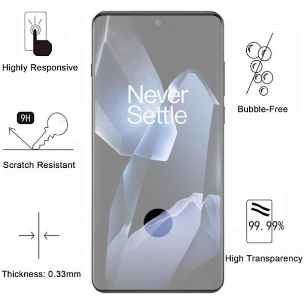 Härdat glas - Phonillico - OnePlus 13 - Paket med 2 - Repö Resistant - Transparent Transparent