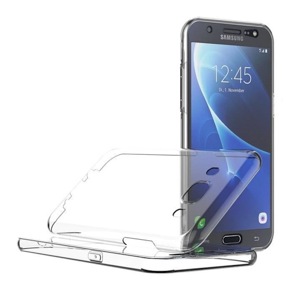 Suojakuori Samsung Galaxy J7 2016 J710 - Täysi läpinäkyvä TPU-geelikotelo eteen ja taakse, pehmeä silikoni Phonillico®
