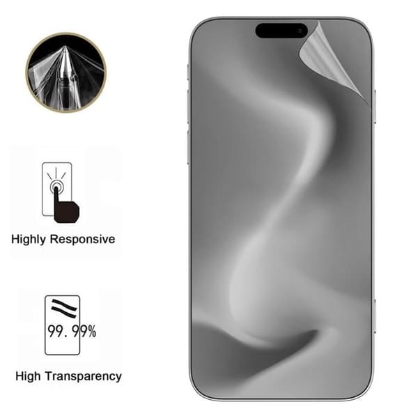Skærmbeskyttelse - Phonillico - iPhone 16 Plus - Pack 2 - Ultra Tynd - Ridseresistent Transparent