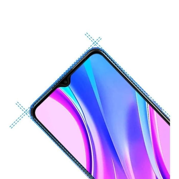 Hærdet Glas - Phonillico® - Xiaomi REDMI 9/9A/9C NFC - Pakke med 2 - Gennemsigtig - Sort kant Transparent, svart