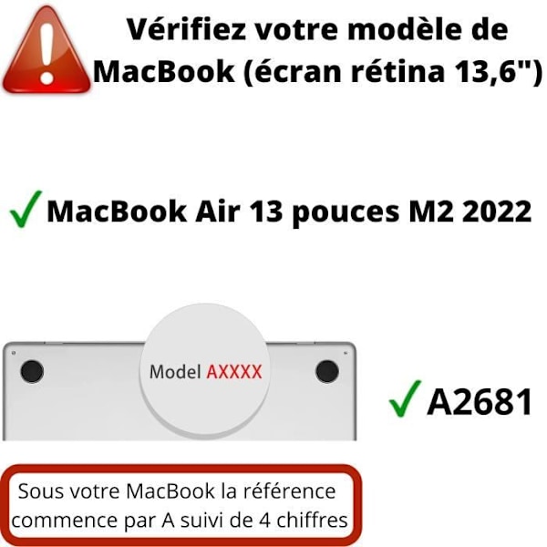 Coque MacBook Air 13 (13,6) - 360 Suoja Tiukka Läpinäkyvä Phonillico® Transparent