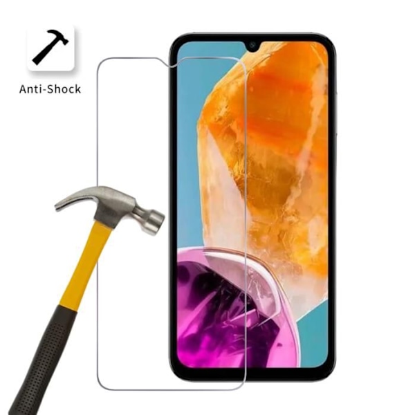 Suojakalvo - Phonillico - Samsung Galaxy M15 5G - Pakkaus 2 - Karkaistu lasi - Naarmunkestävä Transparent
