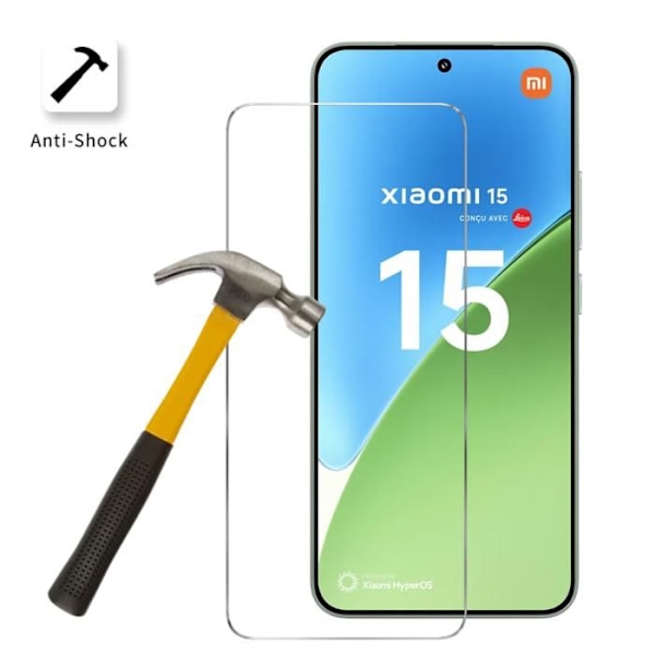 Häftigt Glas - Phonillico® - Xiaomi 15 - Pack 2 - Repellerande mot repor - Skärmskydd Transparent