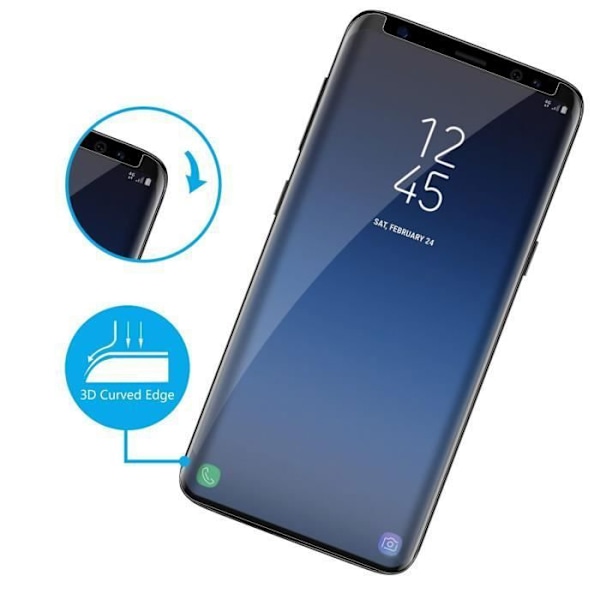 Elokuva Samsung Galaxy S9:lle - INTEGRAL Läpinäkyvä Suojalasi Laitteen Kaareva Kovakalvo Phonillico®