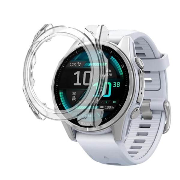 Garmin Fenix 8 43mm yhteensopiva suojakuori - Kovaa suojaa, läpinäkyvä kotelo, panssaroitu lasinäyttö Phonillico® Transparent