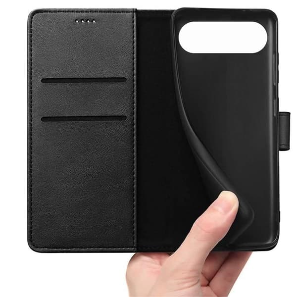 Coque til iPhone 17 AIR - Sort Tegnebog med Magnetisk Klap og Kortplads Phonillico® Svart
