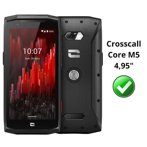 Karkaistu lasi - Phonillico® - Crosscall Core M5 - 2 kpl pakkaus - Naarmuuntumaton - Näytön suoja Transparent