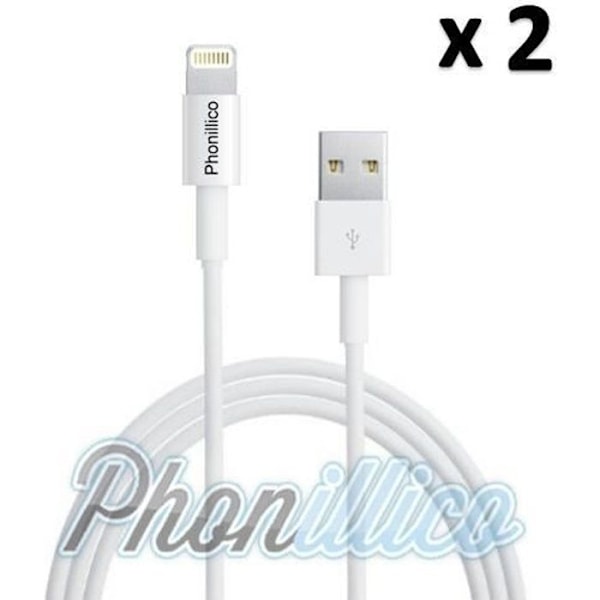 "2 Kappal USB Latauskaapelia Valkoinen yhteensopiva Apple iPhone SE - Phonillico®"