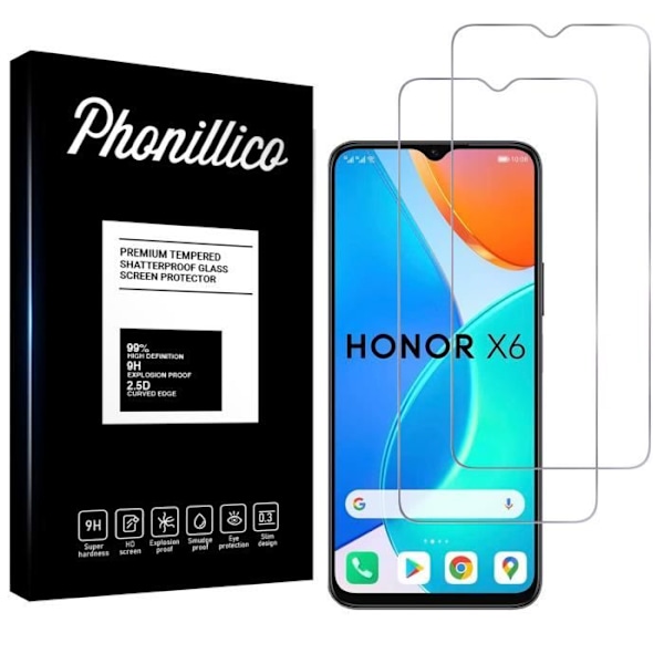 Hærdet Glas til Honor X6 [Pakke 2] Beskyttelsesfilm til Skærm Phonillico®