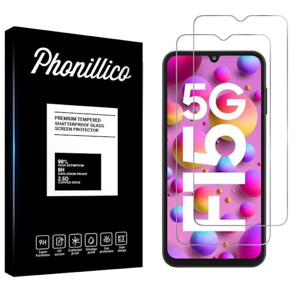 Skärmskydd - Phonillico - Samsung Galaxy F15 5G - 2-pack - Härdat glas - Repbeständigt Transparent