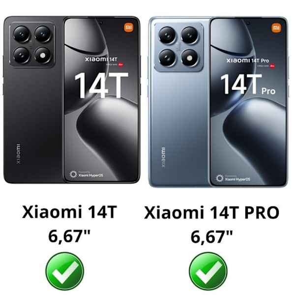 Karkaistua lasia - Phonillico® - Xiaomi 14T / 14T PRO - 2 kappaleen pakkaus - Naarmunkestävä - Kirkas Transparent