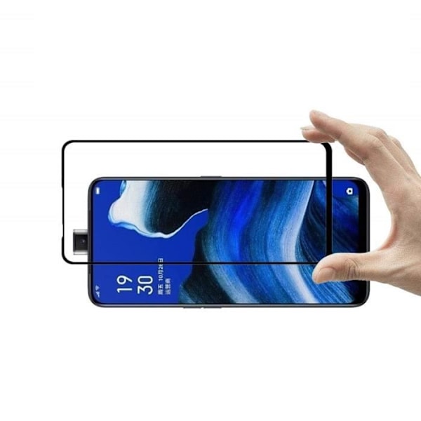 Suojauskalvo - Phonillico® - OPPO RENO 2Z - Karkaistu lasi - Läpinäkyvä - Musta reuna Transparent, svart