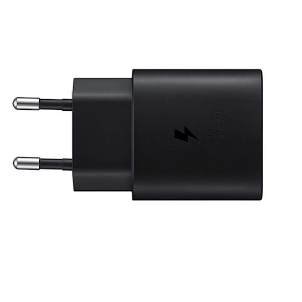 Snabbladdare 25W för Samsung A13 4G - A23 - A33 5G - A53 5G - A73 5G - A52 - A52 5G - A52s 5G - A72 - A72 5G Phonillico® Svart