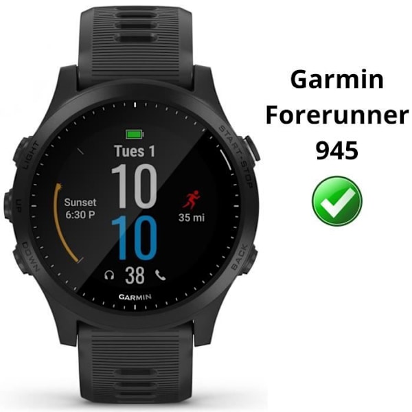 Härdat glas för Garmin Forerunner 945 [Pack om 2] Skärmskydd för klocka, repellent Phonillico® Transparent