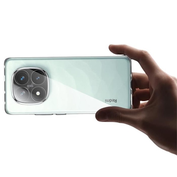 Coque og skærmbeskyttelse - Phonillico® - Xiaomi Redmi Note 14 PRO 5G - Fleksibel - Gennemsigtig - 2 Tempered Glass Transparent