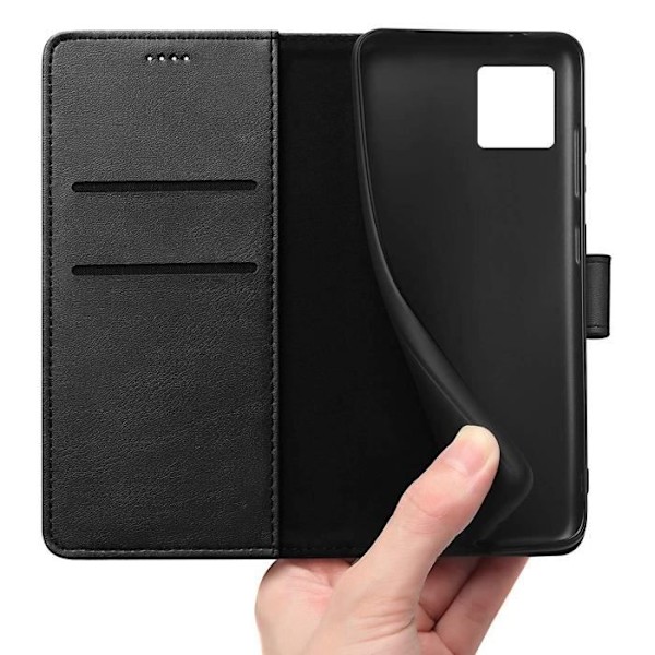 Coque för iPhone 13 (6,1") - Plånbok Svart Med Magnetisk Flik För Kortförvaring Phonillico® Svart