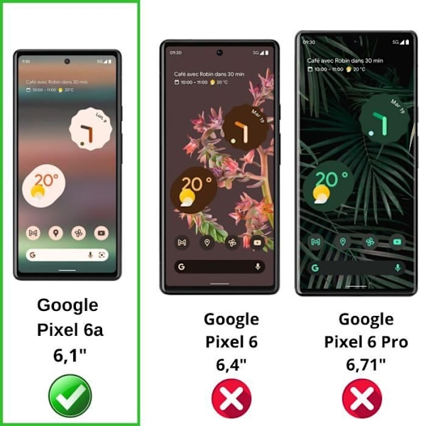 Härdat Glas för Google Pixel 6a [Pack 2] Skydd Film för Skärm Phonillico® Transparent