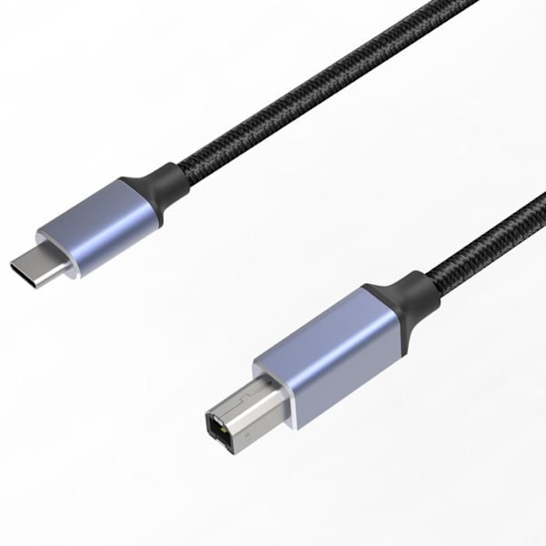 USB-C Printer Kabel - Generisk - 3m - Kompatibel med Canon HP Dell Epson - USB 2.0 B - Sort