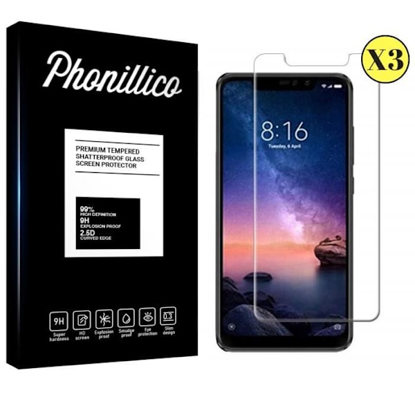 Verre Trempe Xiaomi REDMI NOTE 6 PRO - [Pack 3] Film Glas Beskyttelse Skærm Ultra Modstandsdygtig [Phonillico®]