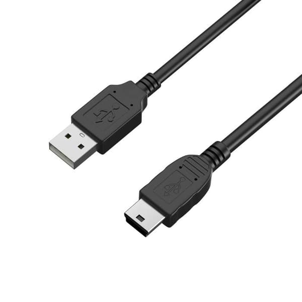 Kabel för Panasonic DMC-FT5-FS9/DMC-FT1/DMC-FT10/DMC-FT2/DMC-FT20 - Kabel MINI USB/USB 2.0 Svart 1 Meter Phonillico® Svart