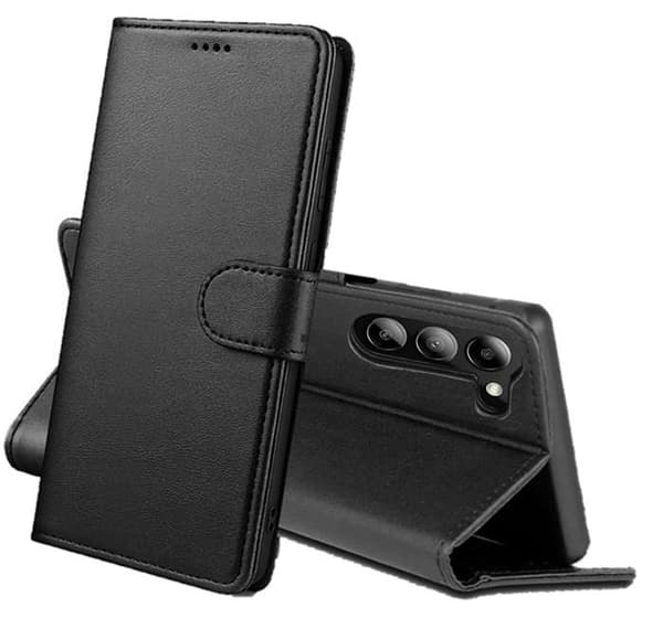 Coque til Samsung Galaxy S25 PLUS - Sort Pung med Magnetisk Klap til Kortopbevaring Phonillico® Svart