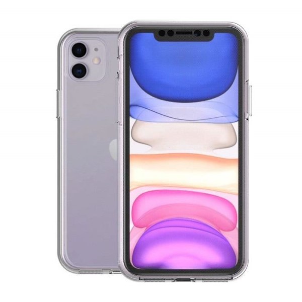 Coque för Apple iPhone 11 - Hel silikontransparent skydd mjukt taktilt 2 delar fram bak passar Phonillico®
