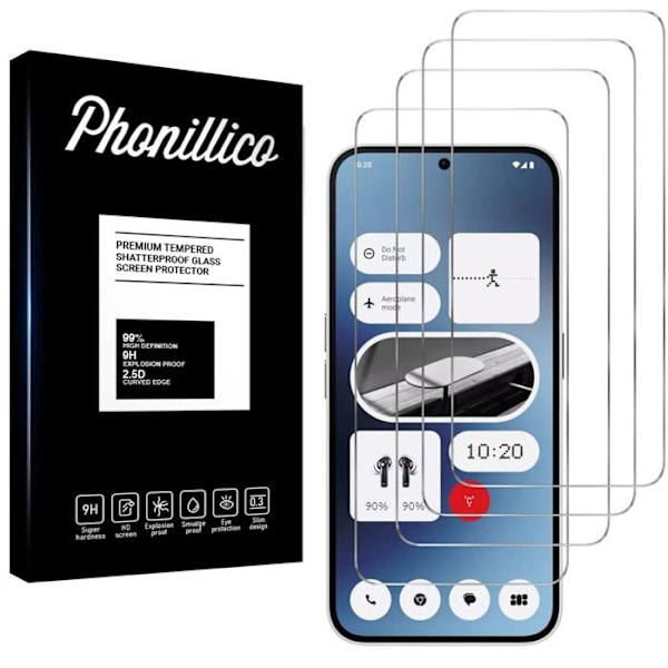 Skyddande film - Phonillico® - Nothing Phone 2a - Paket med 4 - Härdat glas - Repbeständig Transparent