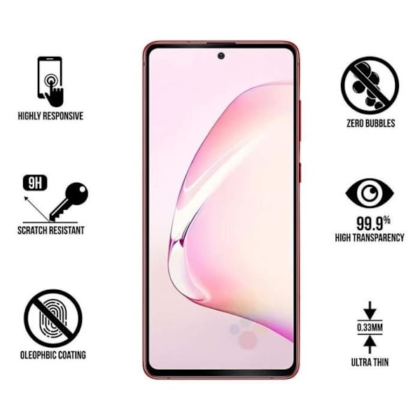 Karkaistu lasi - Phonillico® - Samsung Galaxy NOTE 10 LITE - 2 pakkaus - Musta reuna - Naarmunkestävä